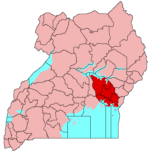 map of Busoga in Uganda